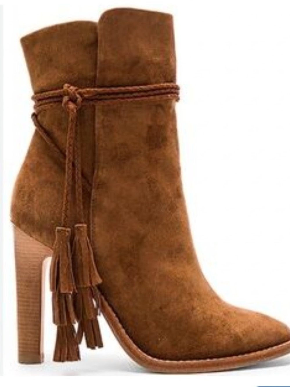 Joie Brown Suede Tassel Ankle Bootie